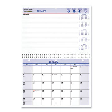 AT-A-GLANCE® Quicknotes Desk-wall Calendar, 11 X 8, White-blue-yellow Sheets, 12-month (jan To Dec): 2022 freeshipping - TVN Wholesale